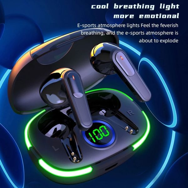 Novos fones de ouvido Pro80 com exibição LED de microfone sem fio TWS In-orar Earbuds Touch Control Gaming Sport Earbuds Headset Music Headset