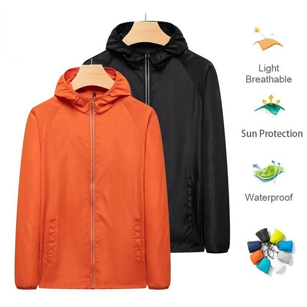 Jaquetas masculinas Campo de chuva Campo de chuva Mulheres à prova d'água Roupas reflexivas Unsiex Tamanho Grande Skin Outdoor Windbreaker Caminhadas rápidas seco 221122