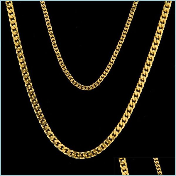 Correntes Gold Chain Chain Chain Hip Hop Bling Chains Jewelry Men Colar Rap Street Mens Presente Entrega de colares pingentes DHVWB