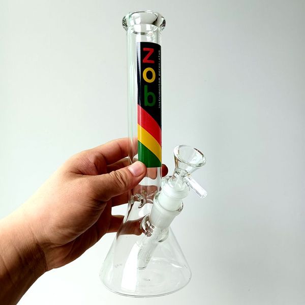 Bong Beaker de vidro transparente 8,5 polegadas Zob Hookahs clássico queimador de óleo Dab Rig com cachimbos fêmeas de 18 mm Bubbler