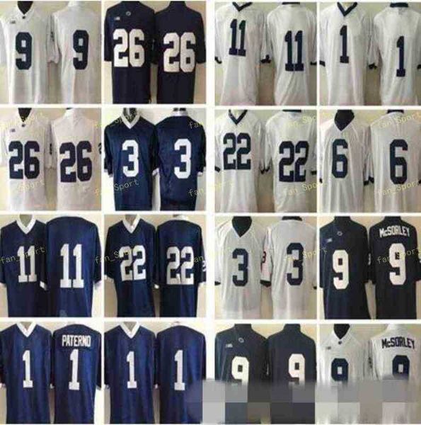 Penn American College State Football Wear Nittany College Löwen #26 Saquon Barkley 2 Marcus Allen 88 Mike Gesicki #9 No Name Navy Blue White