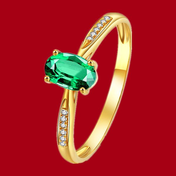 Großmutter Emerald Band Ringe Imitation Diamond Ring Girl Klassische Männer Titanstahl Designer für Frauen Luxusgeschenke Frau Mädchen Jewlery