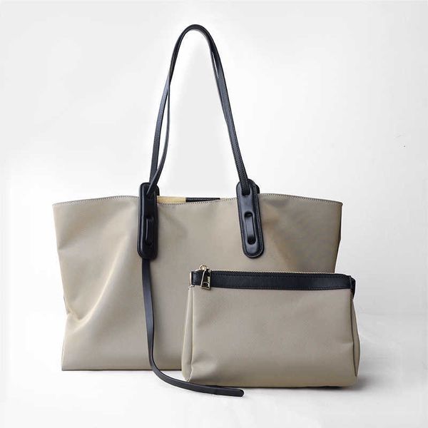 Designer Bag Mulheres Casual Totes Feminino Commuter Bag Meninas Nylon Oxford Bolsa Com Couro Top Handle Estudante Universitário Simples Sacos de Ombro