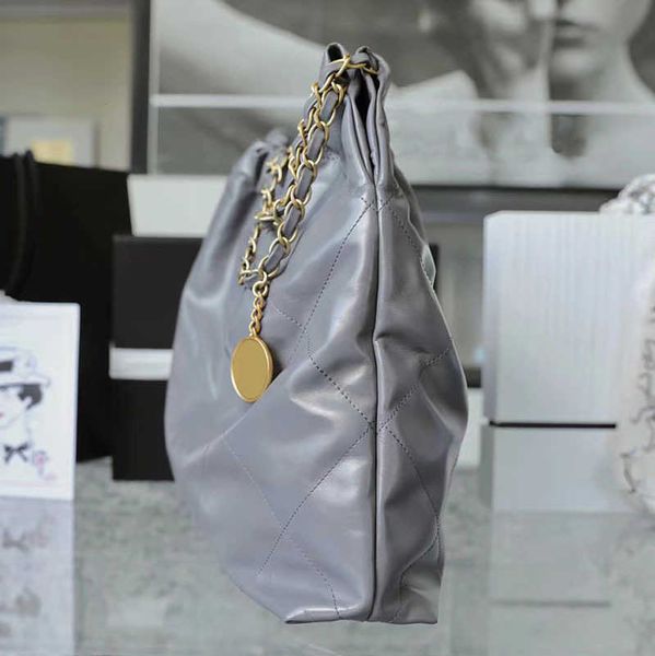 Borse da sera in pelle nuova borsa con fibbia in oro grigio borsa della spazzatura catena shopping con diamanti