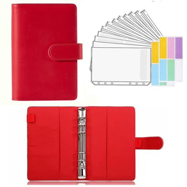 Notizblöcke A5 A6 PU-Lederbinder Budgetplaner Bargeldumschlag Brieftaschensystem mit Umschlägen Taschen für ing 221122