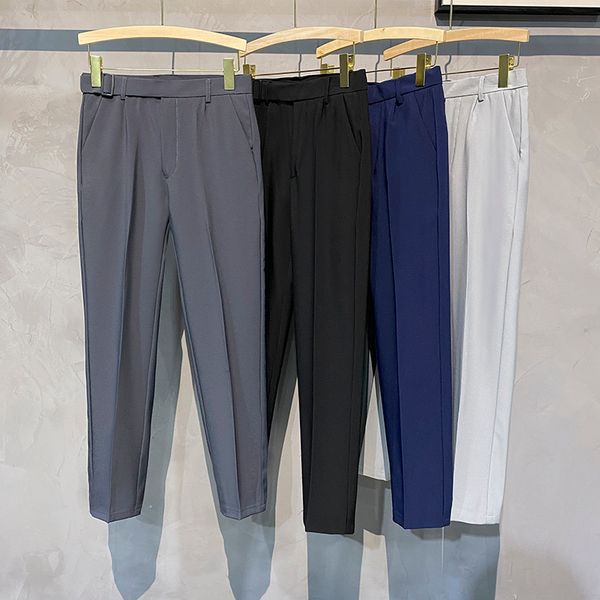 Мужские спортивные костюмы Корейские модные брюки лето 9 Части уличные брюки для модных брюк одежда одежда в стиль бизнес -стиль плиссированные брюки дышат 221122