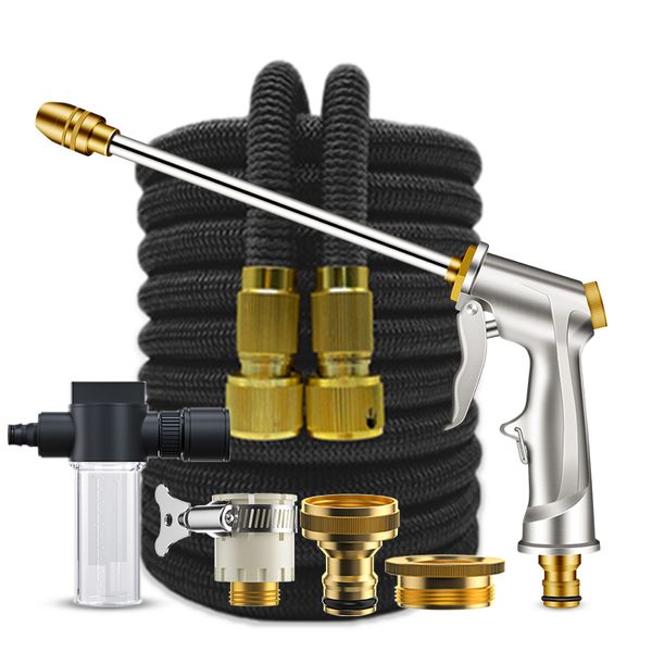 Hoses Mangueira de água do jardim Magia flexível Home Expandível Home de alta pressão Lavar tubo de plástico com pistola de pulverização de espuma para regar a irrigação 221122