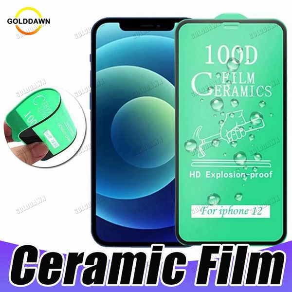 100D Ceramic Screan Protector Film Clear Explosion для iPhone 14 13 Pro Max 12 11 XS XR 8 7 6 Plus