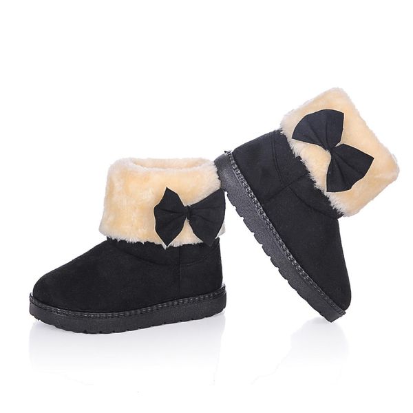 Stivali Inverno Ragazze Neve Scarpe per bambini Cotone Caldo Moda Papillon Principessa Baby Candy Colori Cute Kids Antiscivolo 221122