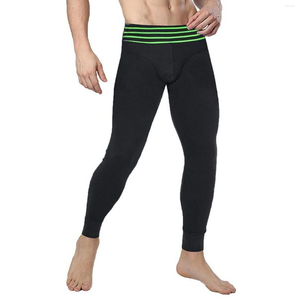 Calças masculinas listradas de compressão masculina Men que administra leggings de ginástica treinando corredas de futebol esportes de futebol para P5