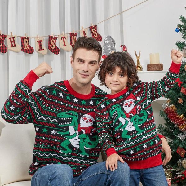 Roupas de sono feminino laianei roupas de Natal homens homens que combinam suéters casais familiares jumpers quentes grossos 2023 anos de moda de mata -mata