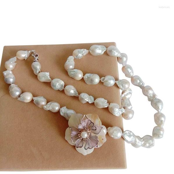 Ketten 100 cm große barocke Perlenkette – Natur-Süßwasser-Halskette, hohe Qualität, lang