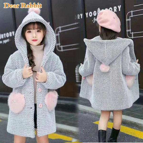 Mantel Winter Pullover Baumwolle Kind Oberbekleidung Kleidung Kleinkind Kinder Casual Drehen unten Kragen Plaid wolle für mädchen kleidung L221122