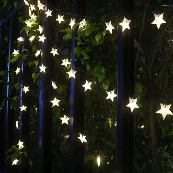 Stringhe LED Star Curtain Lights Decorazione per festival di ghirlande a energia solare