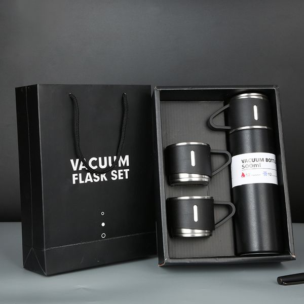 Water Flessen 500 ML Thermos Dubbellaags Roestvrijstalen Thermosflessen Set Lekvrij Reizen Mok Relatiegeschenk Cup Drinkware 221122