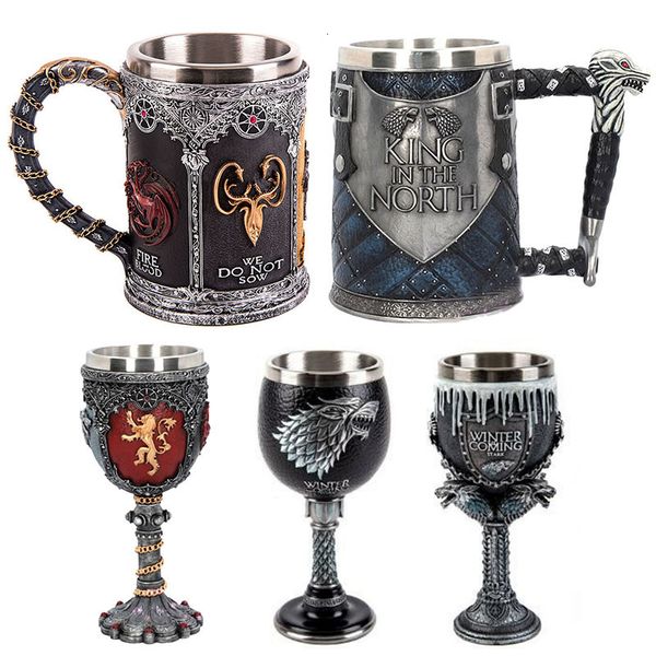 Canecas Signets Tankard Aço Copos de Resina e Creca Creative 3D Caneca Drinkwares Mark 221122