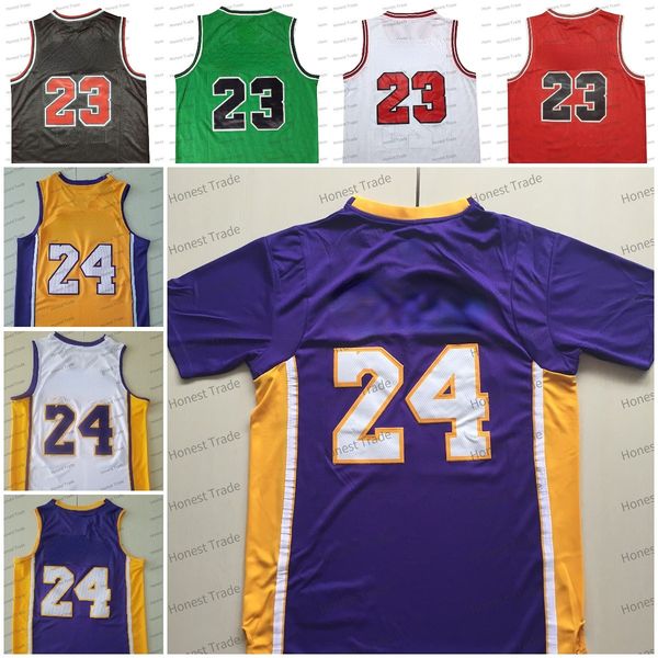 1997-98 STAR Retro 23 Jersey de basquete branca 2009-10 Amarelo 24 mensagens vermelhas camisas de basquete de brownback