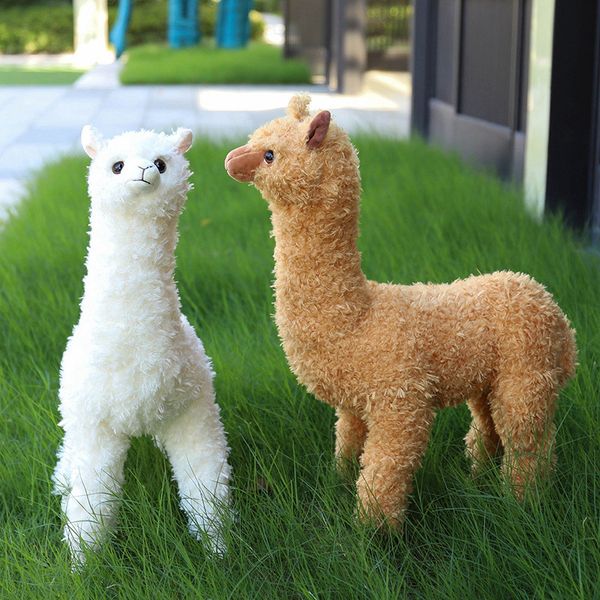New Simulation Alpaca Plush Doll Cute Standing Australian Alpacasso Farcito Soft Llama Giocattoli per bambini Regali di compleanno per bambini