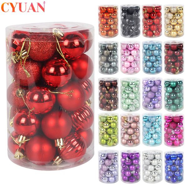 Noel Süslemeleri 34pcs 4cm Kırmızı Noel Ağacı Dekor Topları BABULLE SÜNENTLER Noel Asma Noel Partisi Dekoracion Navidad Kerstballen Yıl 221123