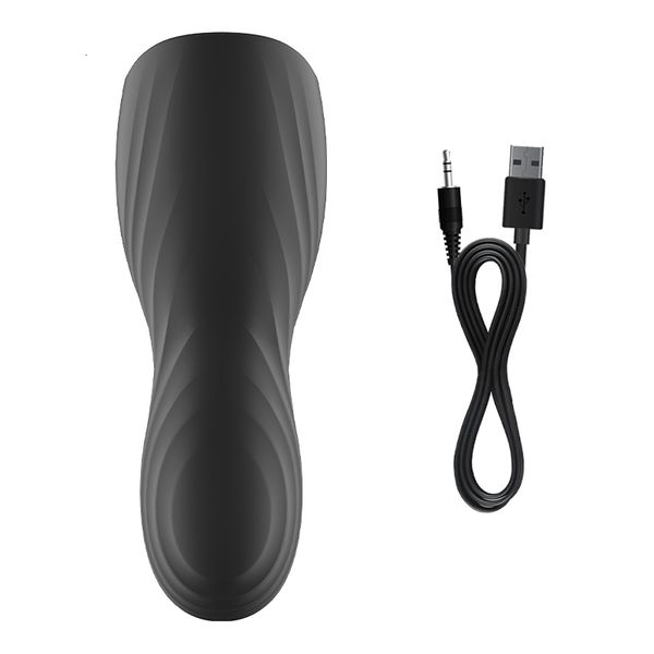 Masturbatori Automatico Masturbatore maschile Coppa Nero 10 Velocità Vibratore Ritardo Trainer Massaggiatore Glande Stimolare 18_voghion.com