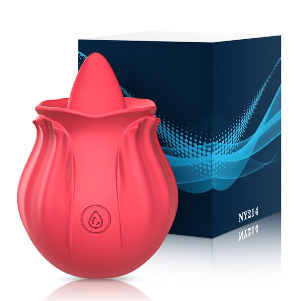 Vibrators Powerful Rose Toys Female Tongue Licking Clitoris Stimulator Massager Adults Intimate Goods S_voghion.com