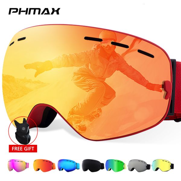 Ski Goggles PHMAX Men Snowboard Glasses Women Winter Outdoor Snow Sunglasses UV400 Double Layers Lens AntiFog ing 221123