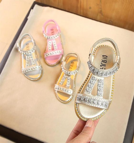 Mädchen Sandalen Sommer rosa silberne Prinzessin Schuhe Kinder Relightones Schuhe Schule Kinder Mode Sandalen Baby Beach Nonslip Schuhe k