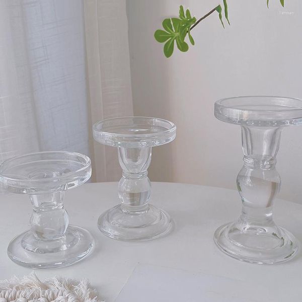 Titulares de vela Glass for Birthday Decoration Decorative Wedding Centerpieces Table Stick Titular Candelabros