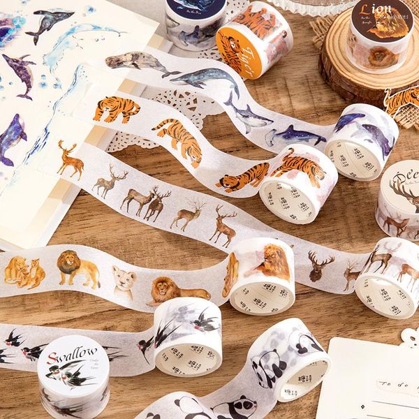 Embrulhe de presentes Série de animais misteriosos séries florestas veados mascarado washi panda panda adesiva decora decora Diy scrapbooking sticker etiqueta