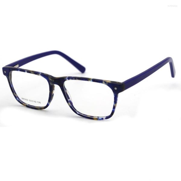 Sonnenbrillenrahmen LORETOROSA Acetat Optischer Rahmen Brillen Rezept Myopie Hyperopie Leopard Deep Blue RX-Linsen Brille Unisex