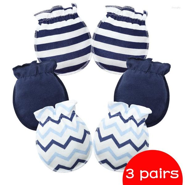 Acessórios para o cabelo 3 pares/conjunto de algodão fino 0-6 meses Mittens bebês crianças nascidas infantil anti-grab luvas tampa