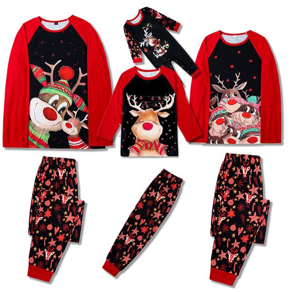 Abiti coordinati per la famiglia Pigiama natalizio con stampa di alci Set Adulti Bambini Baby Dog Sleepwear Pigiama morbido Homewear Look natalizio 221122