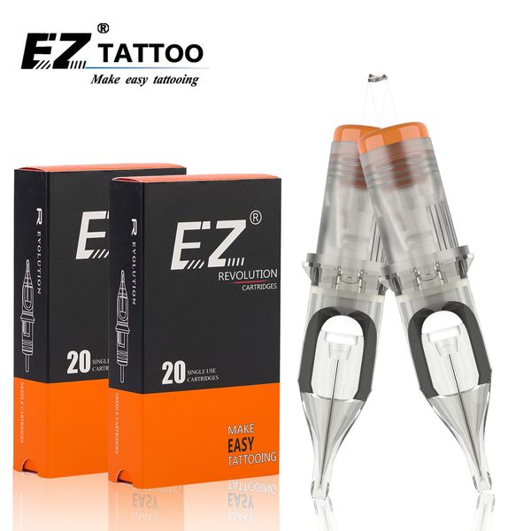 Tattoo agulhas EZ Revolution Cartucker Shader #12 0,35mm para m￡quinas rotativas garras de caneta 20pcs lote 221122