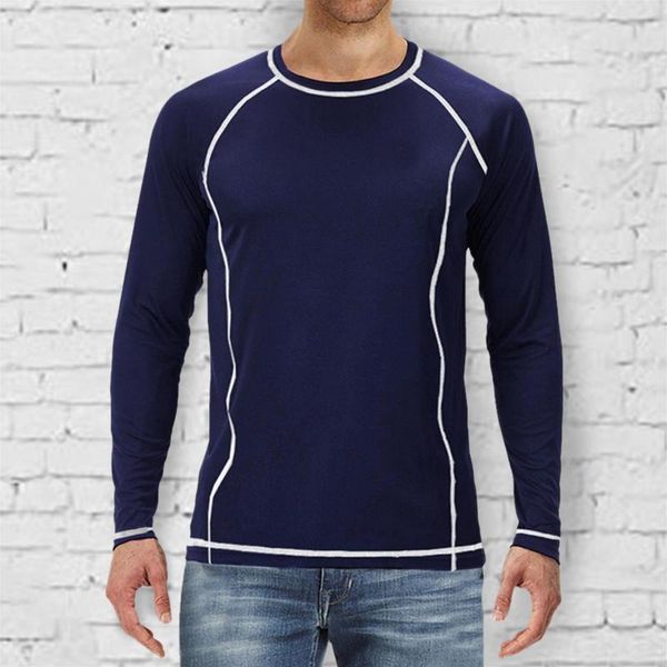 T-shirt da uomo Moda T-shirt traspirante ad asciugatura rapida da uomo a maniche lunghe Allentato Fitness Sport Outdoor Walking Sport Comodo