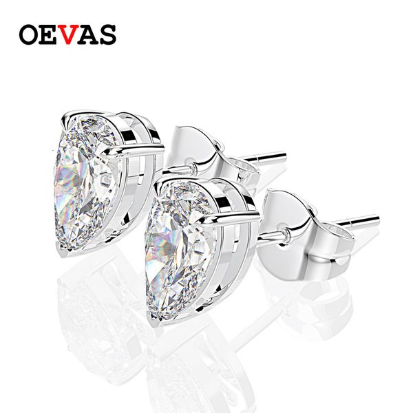 Серьги-гвоздики OEVAS Classic из 100% стерлингового серебра 925 пробы с драгоценными камнями в форме груши, серьги-гвоздики из белого золота, ювелирные изделия оптом 221119