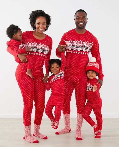 Aile Eşleşen Kıyafetler Yıl Giysileri Noel Pijama Ebeveyn-Çocuk Pijamaları Set Sweetwear Baby Romper Xmas Görünüm 221122