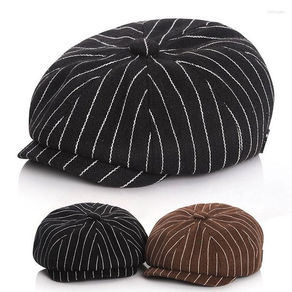 Berets Mode Kinder Hut Gestreifte Kinder Baskenmütze Hüte Baumwolle Sboy Cap Formale Party Junge Mädchen GGentleman Caps Unisex Beanies motorhauben