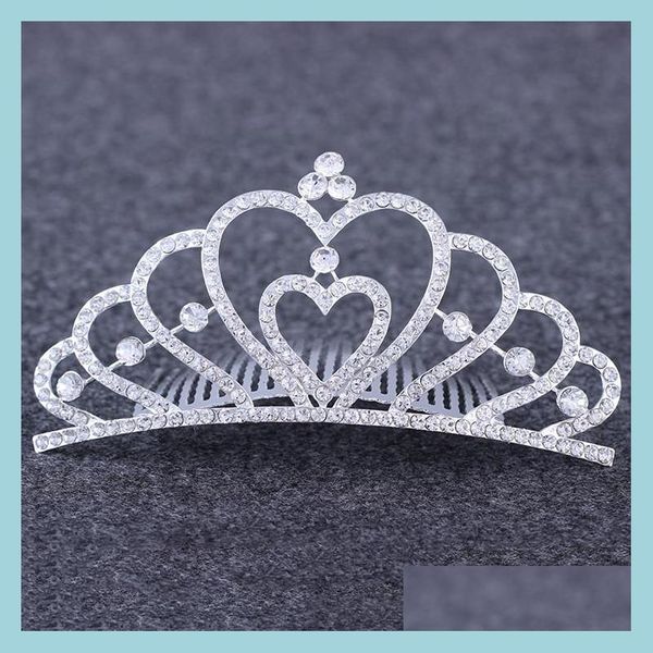 J￳ias para cabelos de casamento CRIDA CRISTAL CRIDA TIARA Tiara Diamond Heart Headdress -cocar