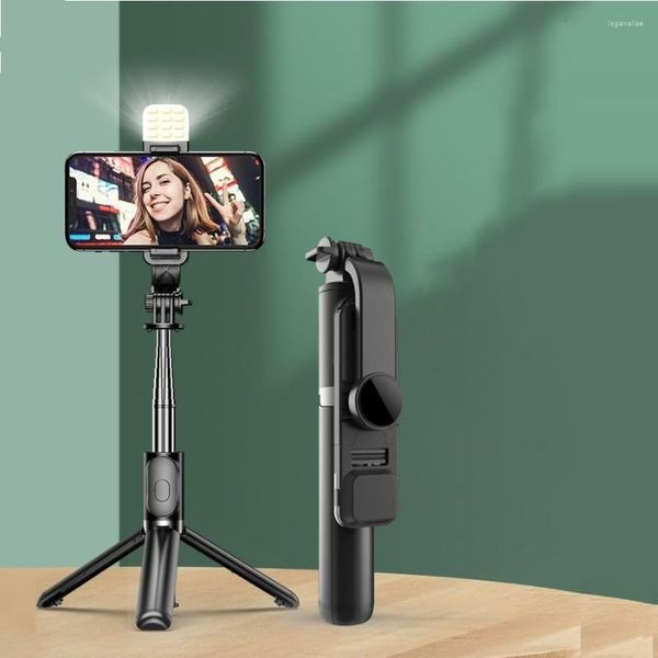 Tripés Chycet Selfie Stick Stick Bluetooth Wireless Remote Control com preenchimento Tripé de Monopod Light Dobrable para o suporte para celular