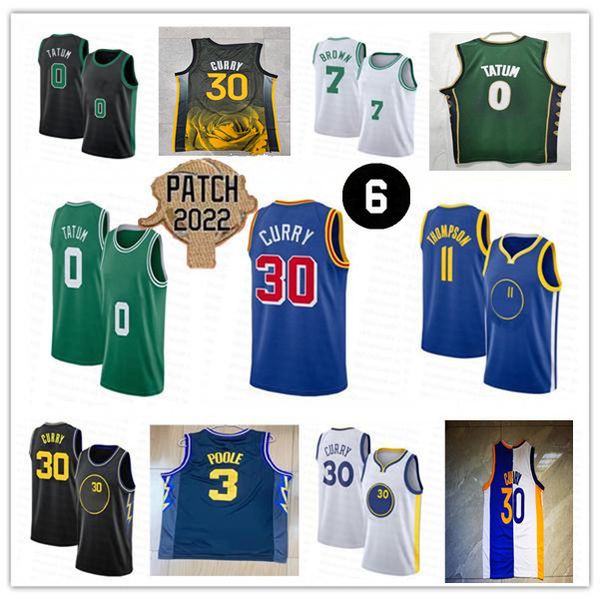 Stephen 30 Curry City Edition Basketballtrikot Golden State Klay 11 Thompson 3 Poole Draymond 23 Green Sewn Boston Jayson 0 Tatum Jaylen 7 Brown Trikots aus dem Korb