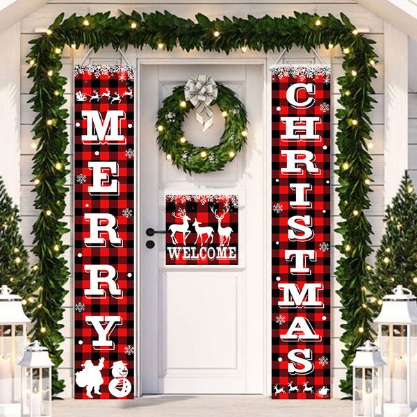 Decorações de Natal Decoração de porta Decoração Merry Banner Decoração para Ornamento Home pendurado Navidad Happy Year Gift 221123