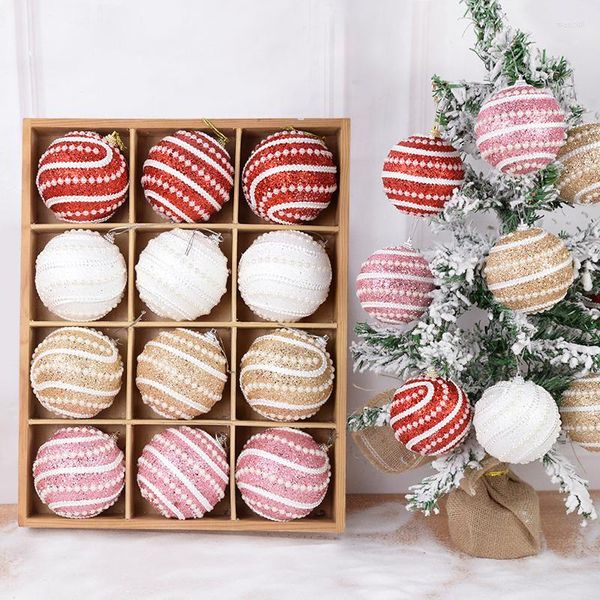 Decoração de festa 2/4pcs Bola de Natal, árvore de Natal, pérola branca pendurada ornamentx em casa ano de espuma de espuma decorações de Navidad