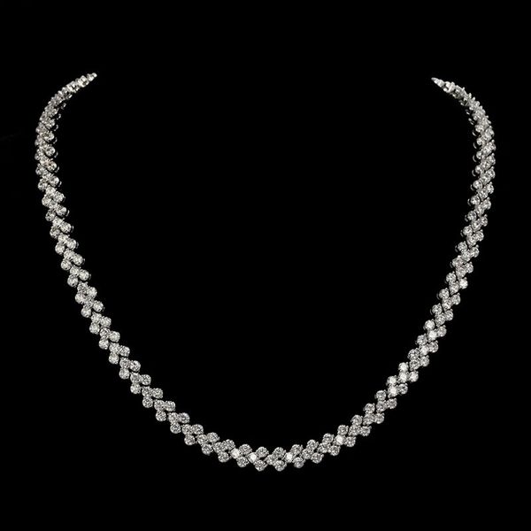 3a Österreich Diamant Luxus Herz Halsketten Choker glängend Kristall Echt 925 Sterling Silber Zirkon Zirkon Römer Link Kette Halskette Hochzeit Schmuck Schmuck