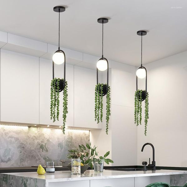 Lâmpadas pendentes de planta nórdica Plantador pendurado leve Skygarden Lamp Lamp Ball Ball Glass Restaurant Lighting Decor Home Lights