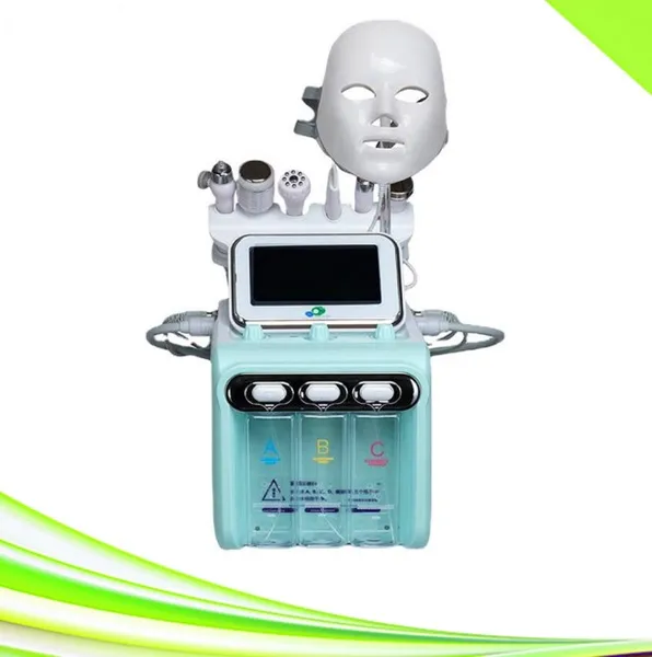 7 em 1 oxigênio Casca de hidrogênio gerador de água Oxigen Terapia Facial Machine PDT Máscara LED Máscara de aperto de pele Hydro Dermoabrasão Máscaras de hidradermabrasão