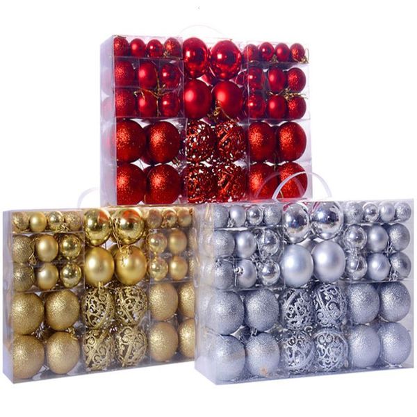 Noel Süslemeleri 100 PCS 36cm Noel Top Hediye Kutusu Noel Ağacı Dekorasyonları Asılı Süsler Mat Toz Bolls Balls Yıl Ev Dekoru 221123