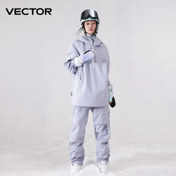 Tute da sci Uomo Donna Giacca tinta unita Pantaloni caldi Antivento Tuta invernale Felpa con cappuccio Impermeabile Abbigliamento sportivo da esterno Snowboard 221122