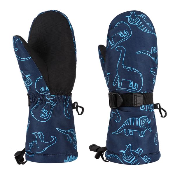 Children's Mittens per bambini guanti invernali di dinosauro bambine impermeabili a neve anticarona per bambini con un guanto da sci caldo per 2-6 anni 221122