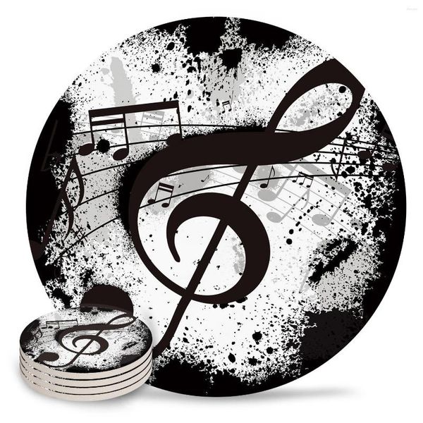 Tavol tavolino note musicali punti neri drink tazza di caff￨ tappeto t￨ padmatite placemats chic decor auto