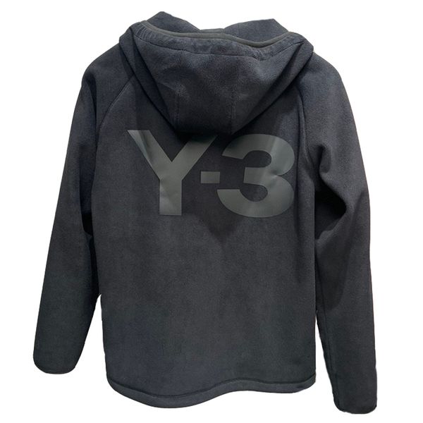 Männer Hoodies Pullover y3 Kapuzenjacke Mantel Lammwolle Strickjacke Reißverschluss Schwarz Grau Lässig Lose